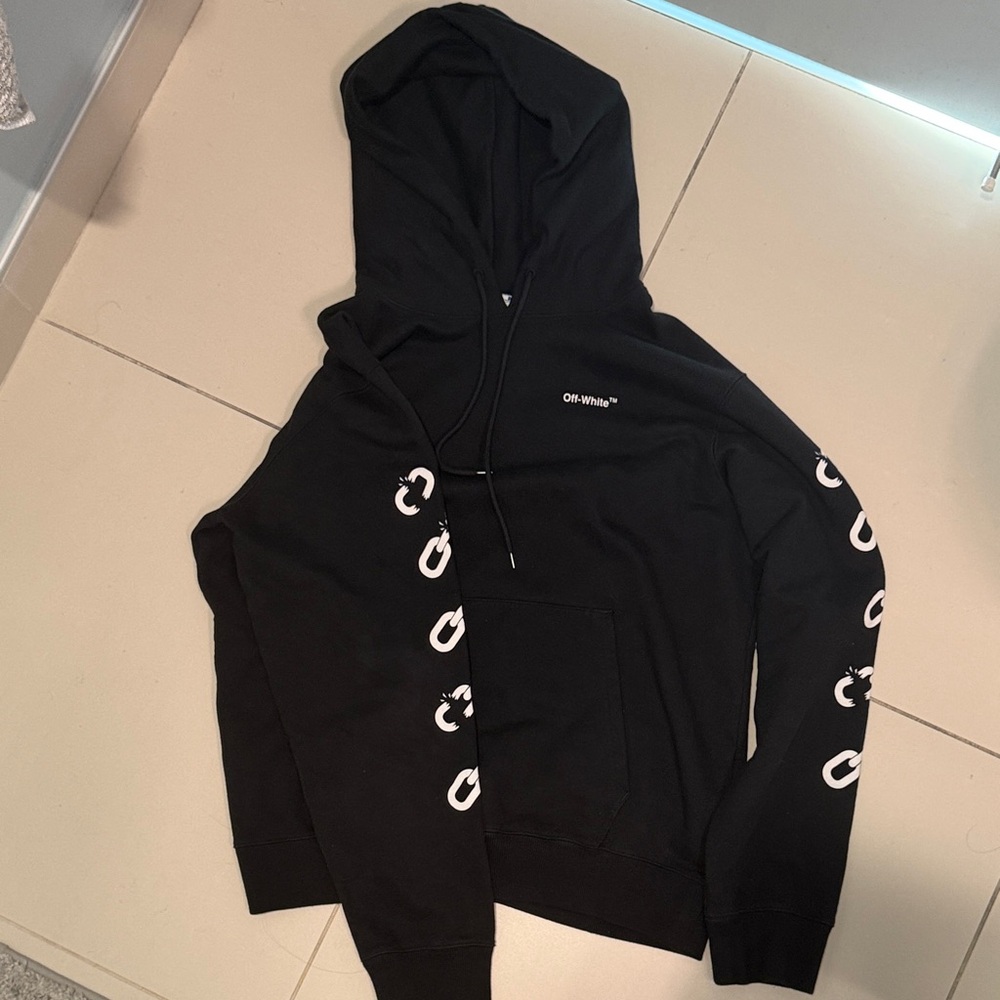 Off-White Black Hoodie - Chain Hoodie